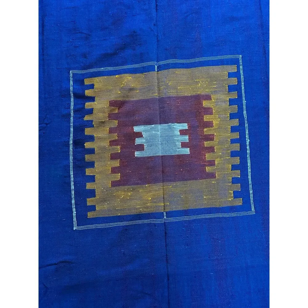 Vintage Moroccan rug kilim Berber Handmade orange yellow red wall tapestry 2x3ft